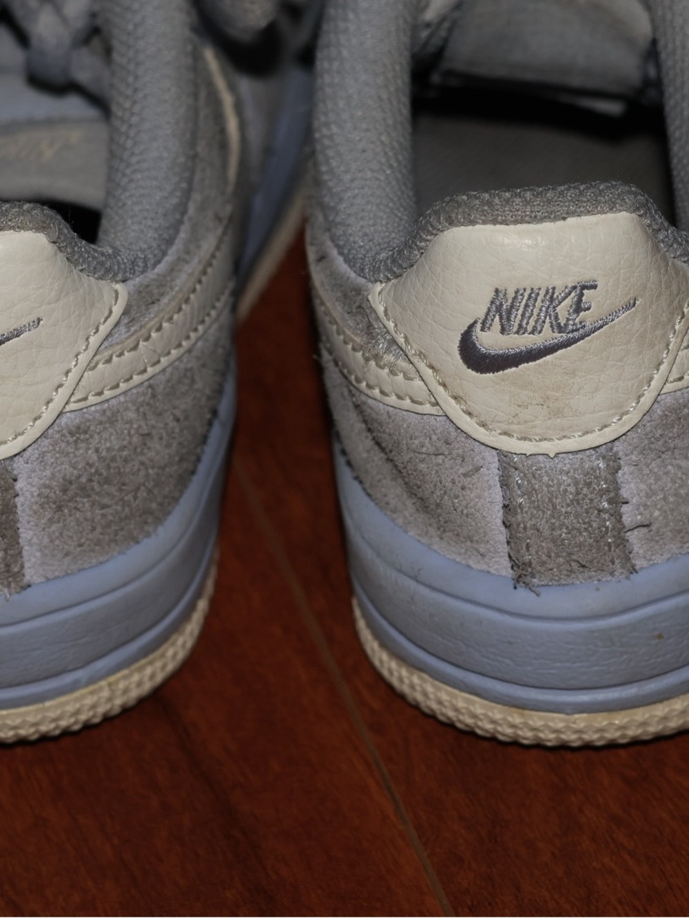 Nike Kids Gray and Light Blue Suede Sneakers